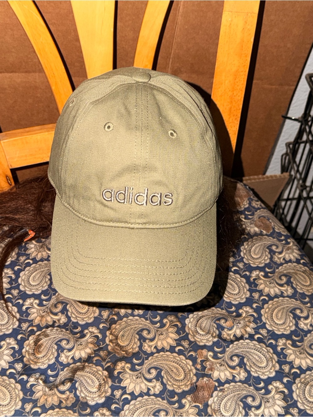 adidas Olive Baseball Cap with Embroidered Logo